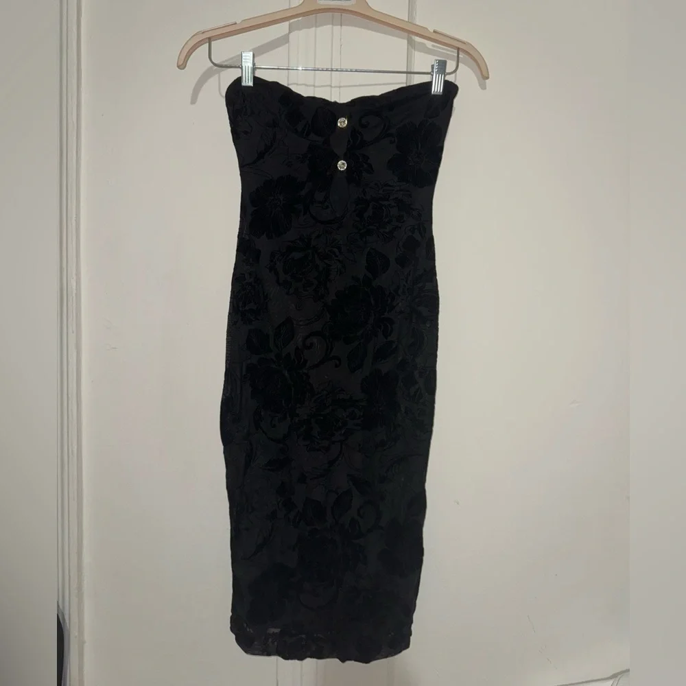 SHEIN SXY see through lace floral strapless dress - Picture 2 of 4